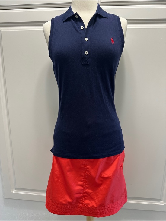 Ralph Lauren Pants - Ralph Lauren Navy Golf Polo Top with Red Golf Skort